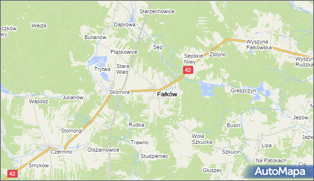 mapa Fałków, Fałków na mapie Targeo