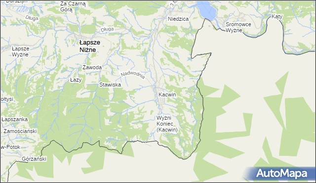 mapa Kacwin, Kacwin na mapie Targeo