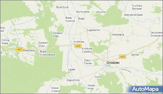 mapa Królików Czwarty, Królików Czwarty na mapie Targeo