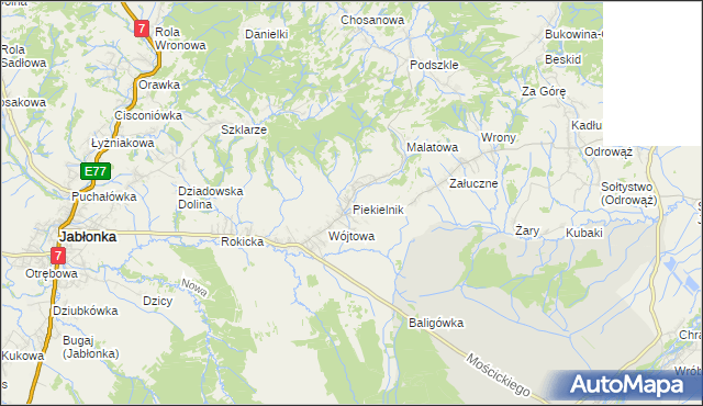 mapa Piekielnik, Piekielnik na mapie Targeo