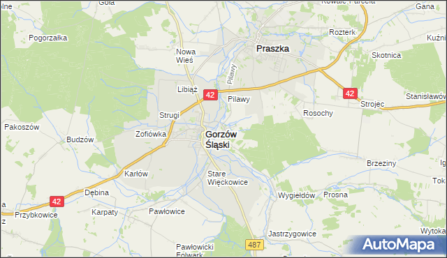 mapa Szyszków gmina Praszka, Szyszków gmina Praszka na mapie Targeo