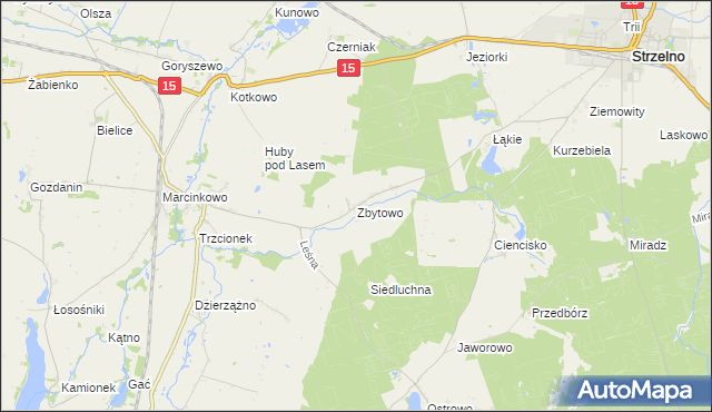 mapa Zbytowo, Zbytowo na mapie Targeo