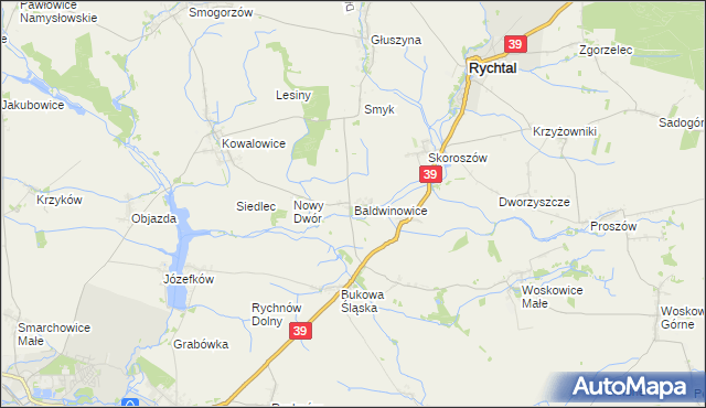 mapa Baldwinowice gmina Namysłów, Baldwinowice gmina Namysłów na mapie Targeo