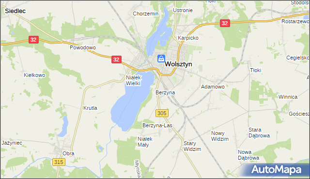 mapa Berzyna, Berzyna na mapie Targeo