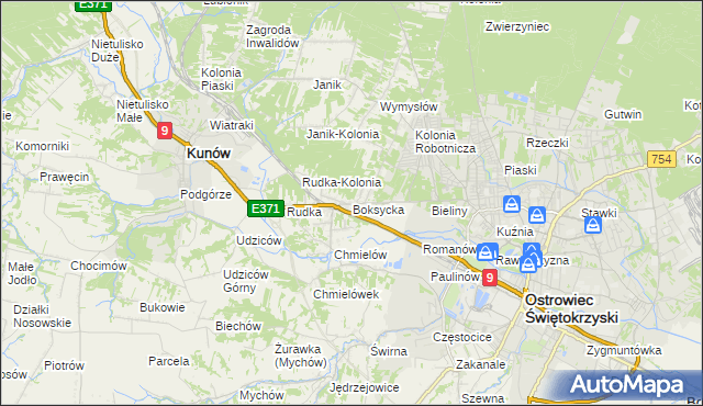 mapa Boksycka, Boksycka na mapie Targeo