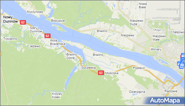 mapa Brwilno gmina Nowy Duninów, Brwilno gmina Nowy Duninów na mapie Targeo