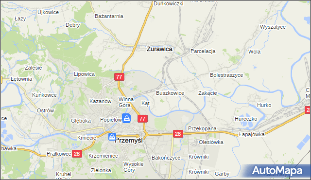 mapa Buszkowice gmina Żurawica, Buszkowice gmina Żurawica na mapie Targeo