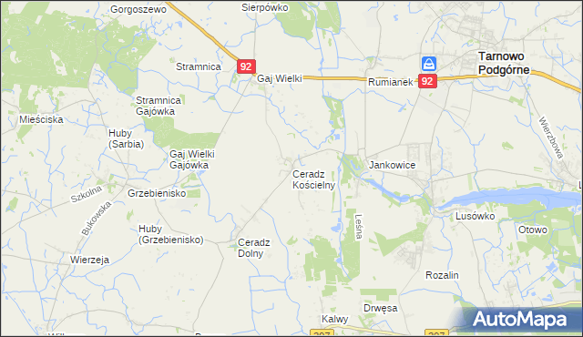 mapa Ceradz Kościelny, Ceradz Kościelny na mapie Targeo