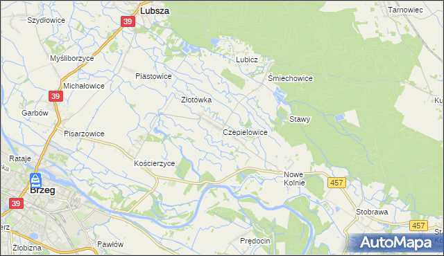 mapa Czepielowice, Czepielowice na mapie Targeo