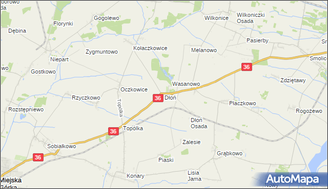 mapa Dłoń, Dłoń na mapie Targeo