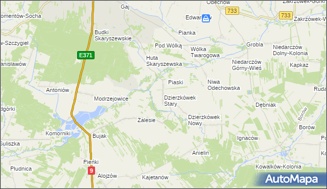 mapa Dzierzkówek Stary, Dzierzkówek Stary na mapie Targeo