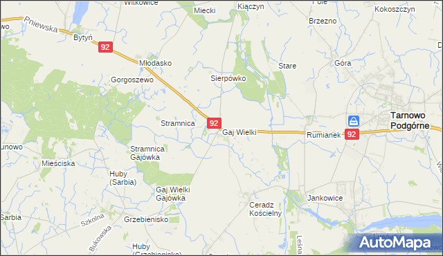 mapa Gaj Wielki, Gaj Wielki na mapie Targeo