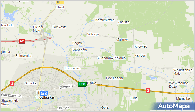 mapa Grabanów-Kolonia, Grabanów-Kolonia na mapie Targeo