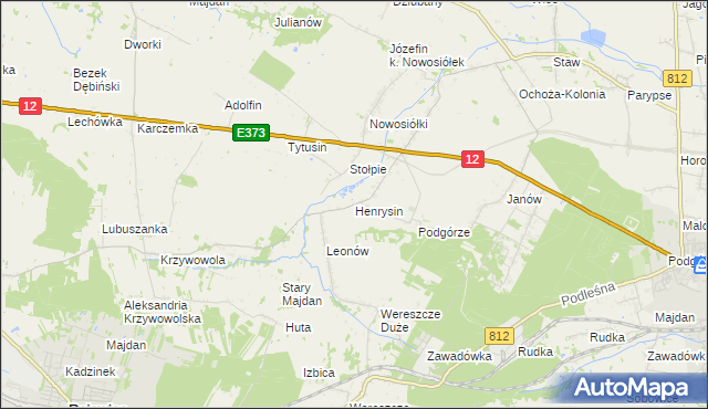 mapa Henrysin gmina Chełm, Henrysin gmina Chełm na mapie Targeo