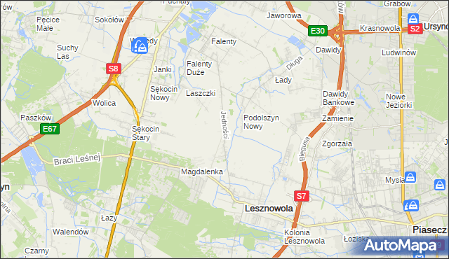 mapa Janczewice, Janczewice na mapie Targeo