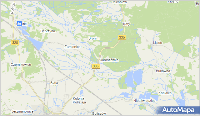 mapa Jaroszówka gmina Chojnów, Jaroszówka gmina Chojnów na mapie Targeo