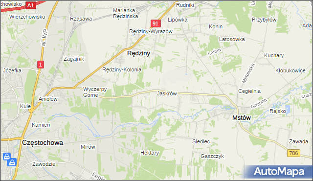 mapa Jaskrów, Jaskrów na mapie Targeo