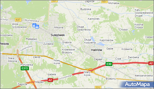 mapa Józefin gmina Halinów, Józefin gmina Halinów na mapie Targeo