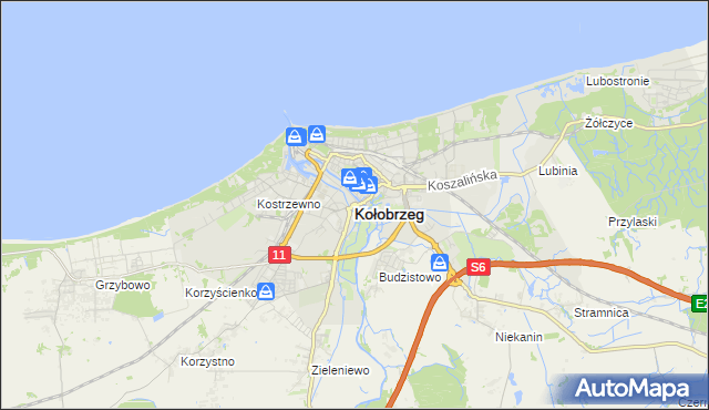 mapa Kołobrzegu, Kołobrzeg na mapie Targeo