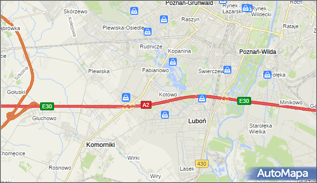 mapa Kotowo gmina Poznań, Kotowo gmina Poznań na mapie Targeo
