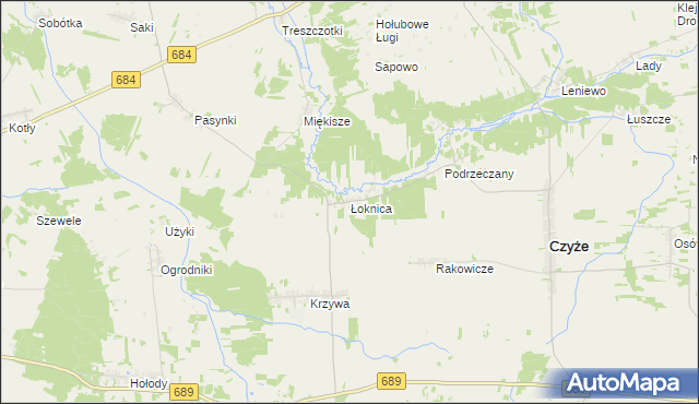 mapa Łoknica, Łoknica na mapie Targeo