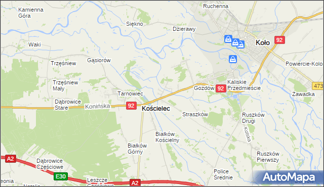 mapa Mariampol gmina Kościelec, Mariampol gmina Kościelec na mapie Targeo