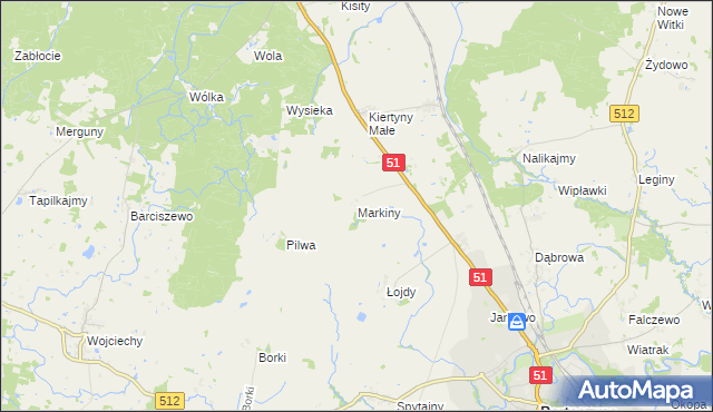 mapa Markiny, Markiny na mapie Targeo