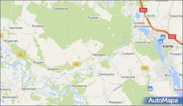 mapa Mieczewo, Mieczewo na mapie Targeo