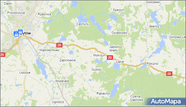 mapa Mokrzyn, Mokrzyn na mapie Targeo