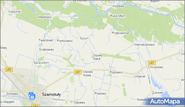 mapa Osowo Stare, Osowo Stare na mapie Targeo