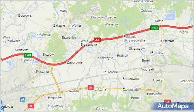 mapa Paszczyna, Paszczyna na mapie Targeo