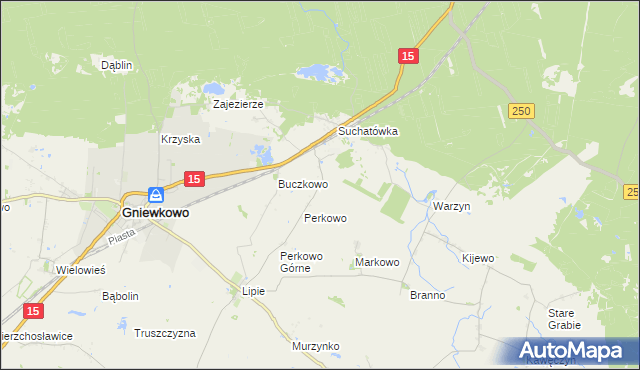 mapa Perkowo Dolne, Perkowo Dolne na mapie Targeo