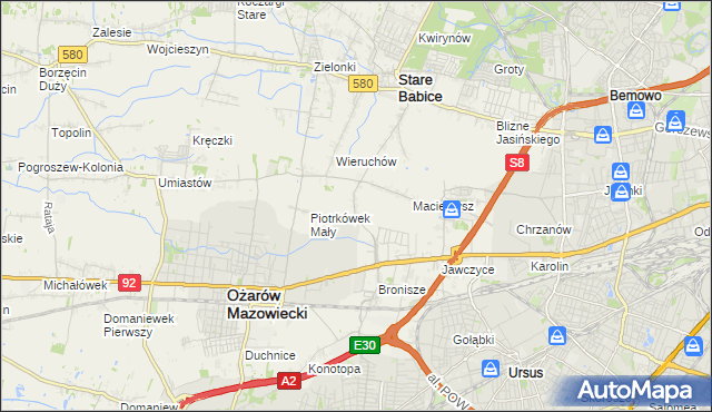 mapa Piotrkówek Duży, Piotrkówek Duży na mapie Targeo