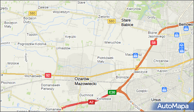 mapa Piotrkówek Mały, Piotrkówek Mały na mapie Targeo