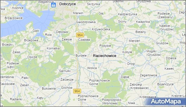 mapa Raciechowice, Raciechowice na mapie Targeo