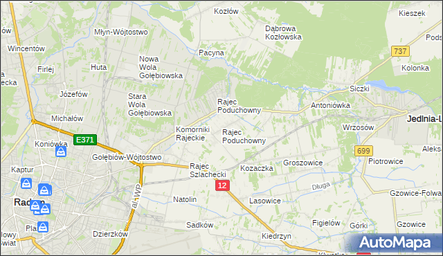 mapa Rajec Poduchowny, Rajec Poduchowny na mapie Targeo