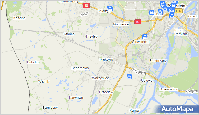 mapa Rajkowo, Rajkowo na mapie Targeo