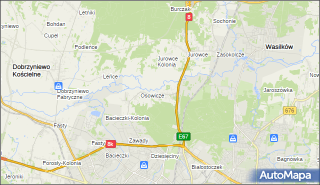 mapa Sielachowskie, Sielachowskie na mapie Targeo