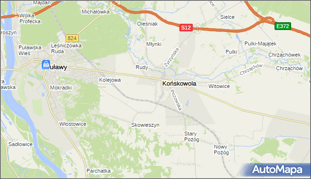 mapa Stara Wieś gmina Końskowola, Stara Wieś gmina Końskowola na mapie Targeo