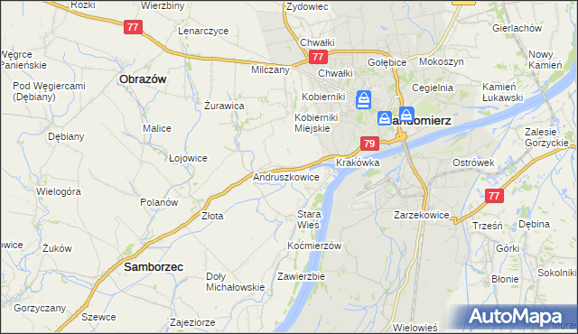 mapa Strochcice, Strochcice na mapie Targeo