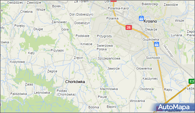 mapa Szczepańcowa, Szczepańcowa na mapie Targeo