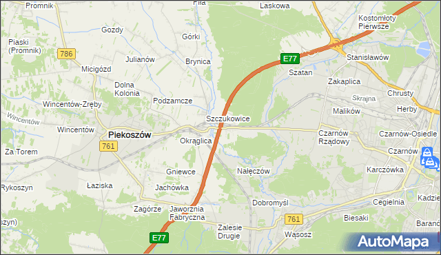 mapa Szczukowskie Górki, Szczukowskie Górki na mapie Targeo