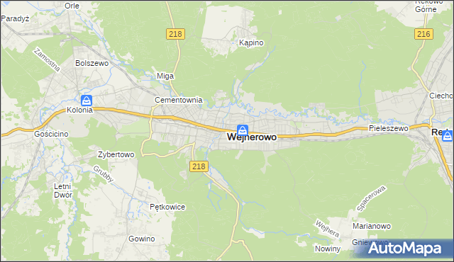 mapa Wejherowo, Wejherowo na mapie Targeo