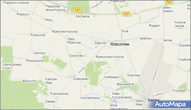 mapa Rzeczniów-Kolonia, Rzeczniów-Kolonia na mapie Targeo