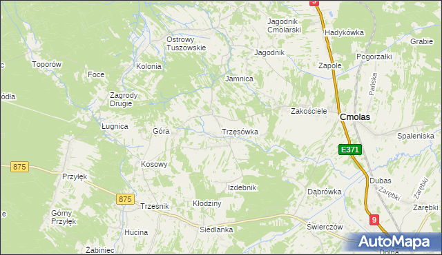 mapa Trzęsówka, Trzęsówka na mapie Targeo