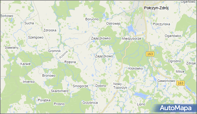 mapa Widów gmina Połczyn-Zdrój, Widów gmina Połczyn-Zdrój na mapie Targeo