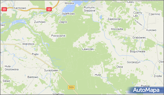 mapa Ławiczek, Ławiczek na mapie Targeo
