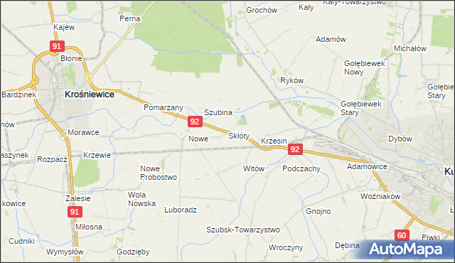 mapa Skłóty, Skłóty na mapie Targeo