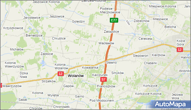 mapa Wola Wacławowska, Wola Wacławowska na mapie Targeo