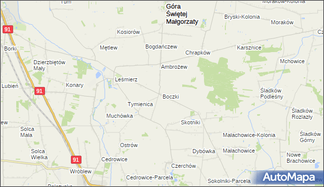 mapa Boczki gmina Ozorków, Boczki gmina Ozorków na mapie Targeo